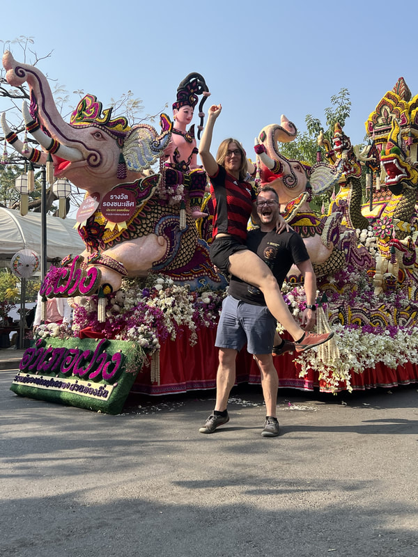 Alan and Katie Donegan at the Chiang Mai Flower Festival February 2023